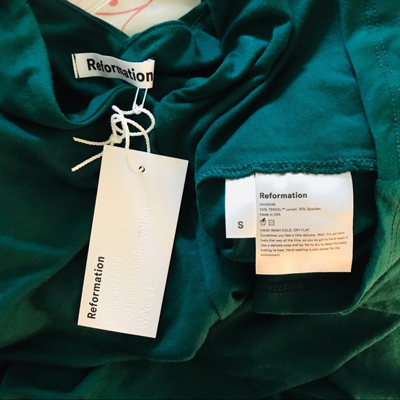 Reformation Strada Sleeveless Dress Emerald - Picture 8 of 9